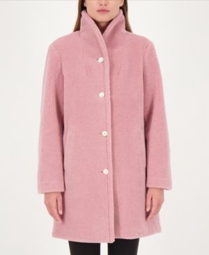Kate Spade New York Pearl-Button Teddy Faux-Fur Coat | Macys (US)