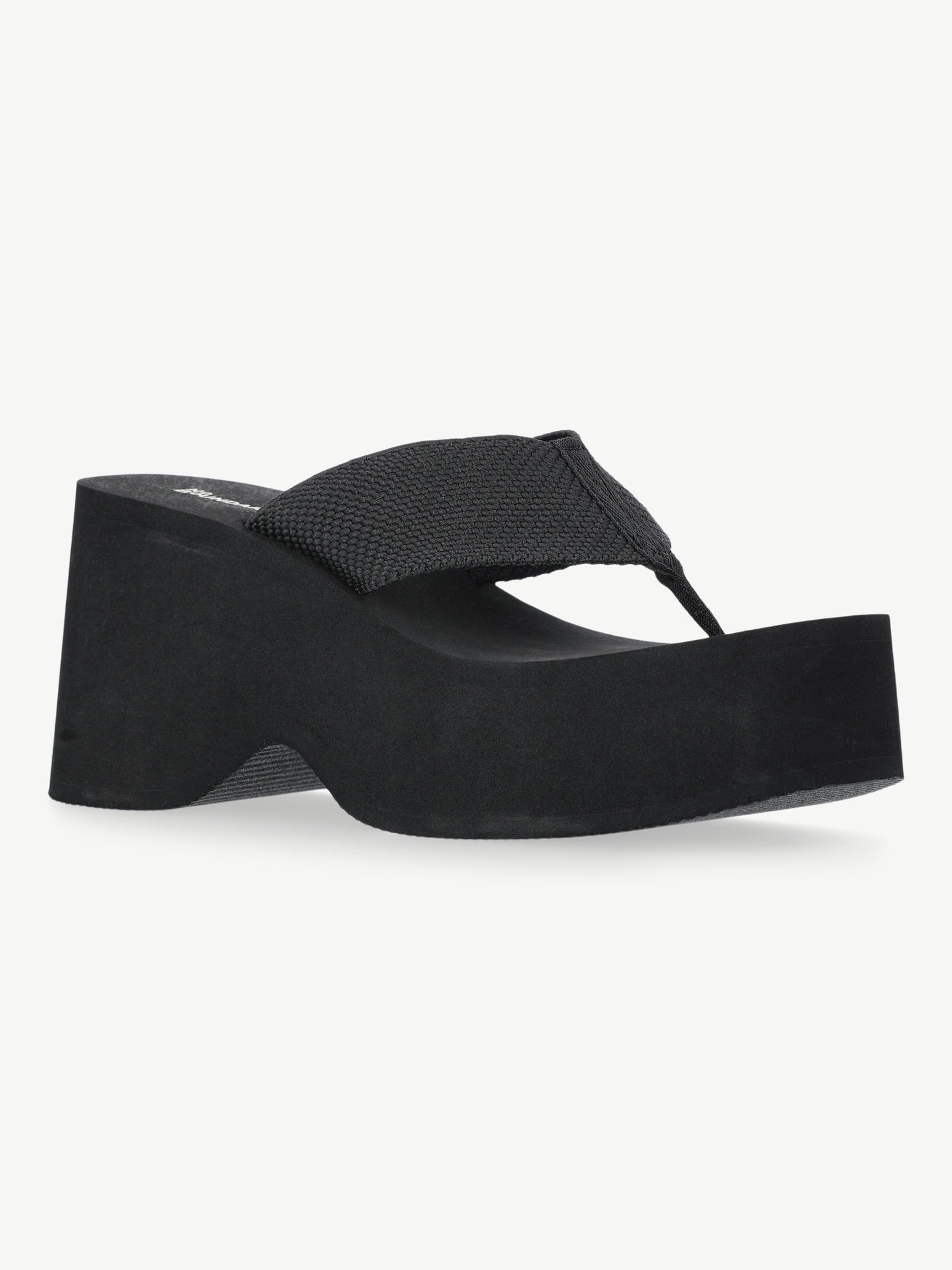 No Boundaries Platform Wedge Thong Sandals, Women's | Walmart (US)