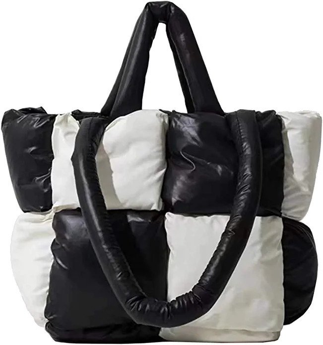 Amazon.com: Puffer Shoulder Bag for Women Mini Down Satchel Hobo Bag Quilted Tote Bag Chic Purses... | Amazon (US)