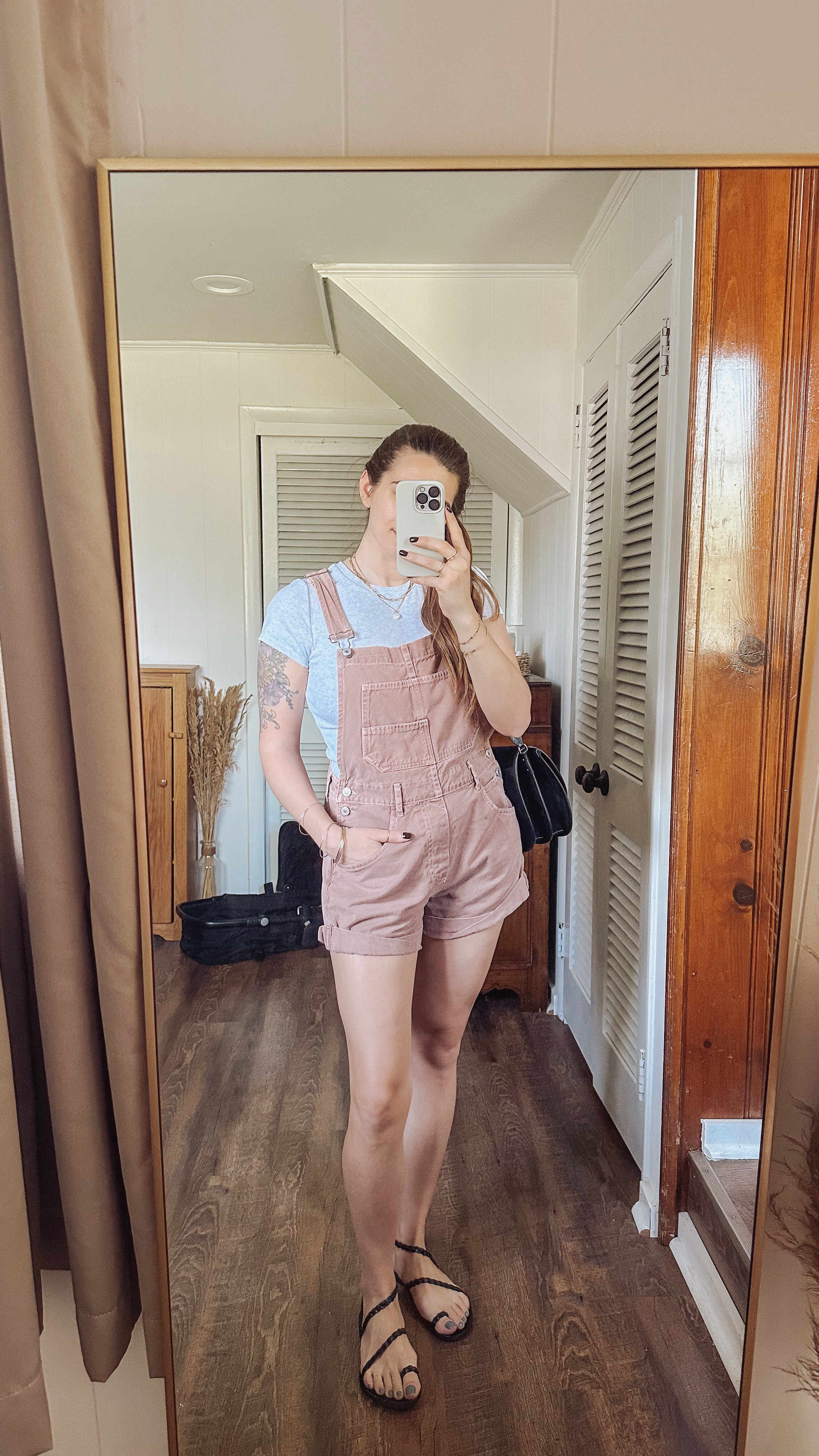  Cute, casual and relatively breastfeeding friendly outfit. 
Can’t find these shortalls in this color (these are Nuuly) but linked a bunch of them on other colors!
Tee: medium
Shortalls: small
Sandals: 40

#LTKShoeCrush #LTKSeasonal #LTKFindsUnder100