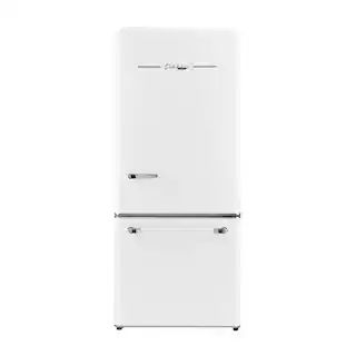 Classic Retro 30 in 17.7 cu. ft. Frost Free Retro Bottom Freezer Refrigerator in Marshmallow Whit... | The Home Depot