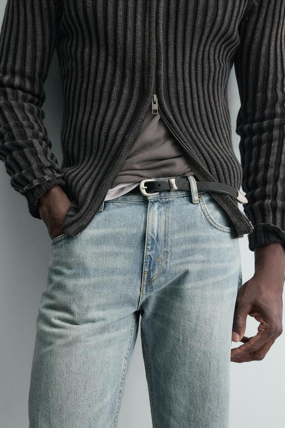 VINTAGE EFFECT LEATHER BELT | Zara US