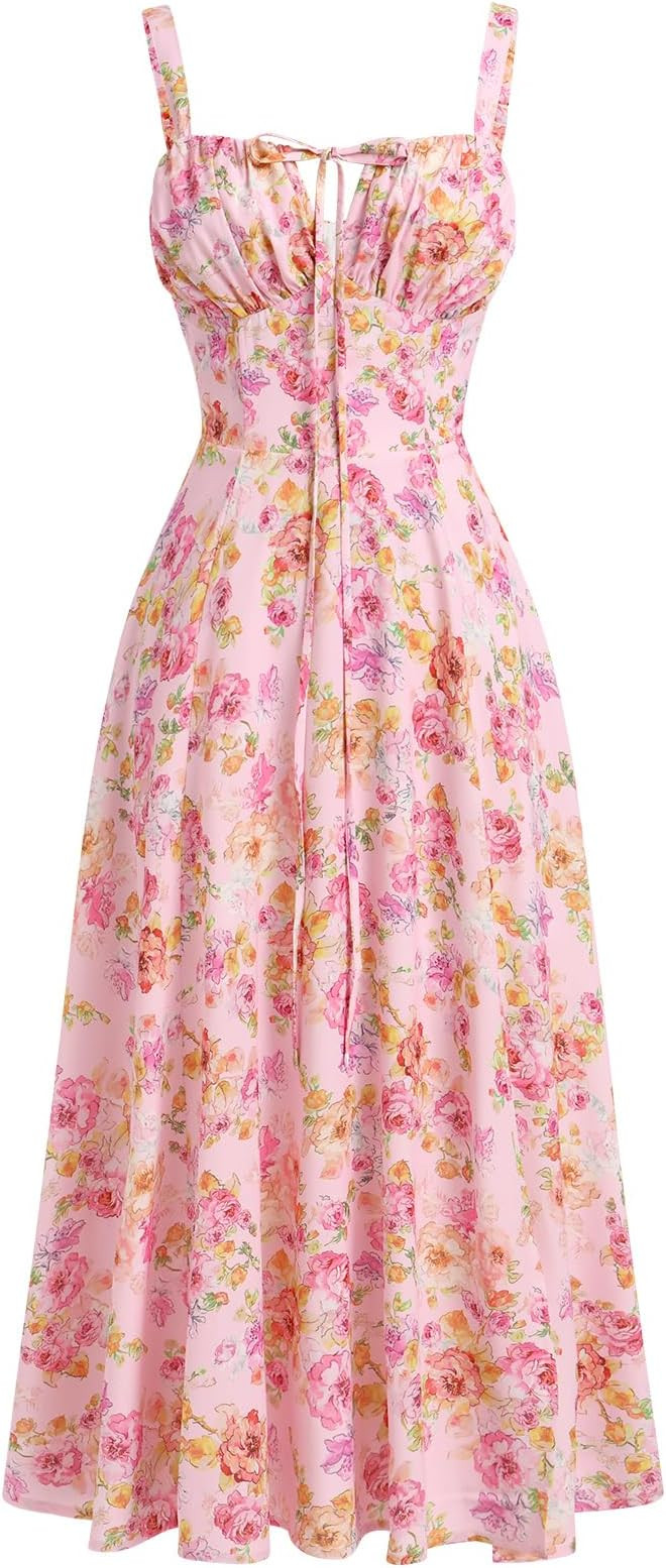 Women's Floral Corset Dress Formal Cocktail Dresses Going Out Casual Sundress Split Thigh Spaghet... | Amazon (US)