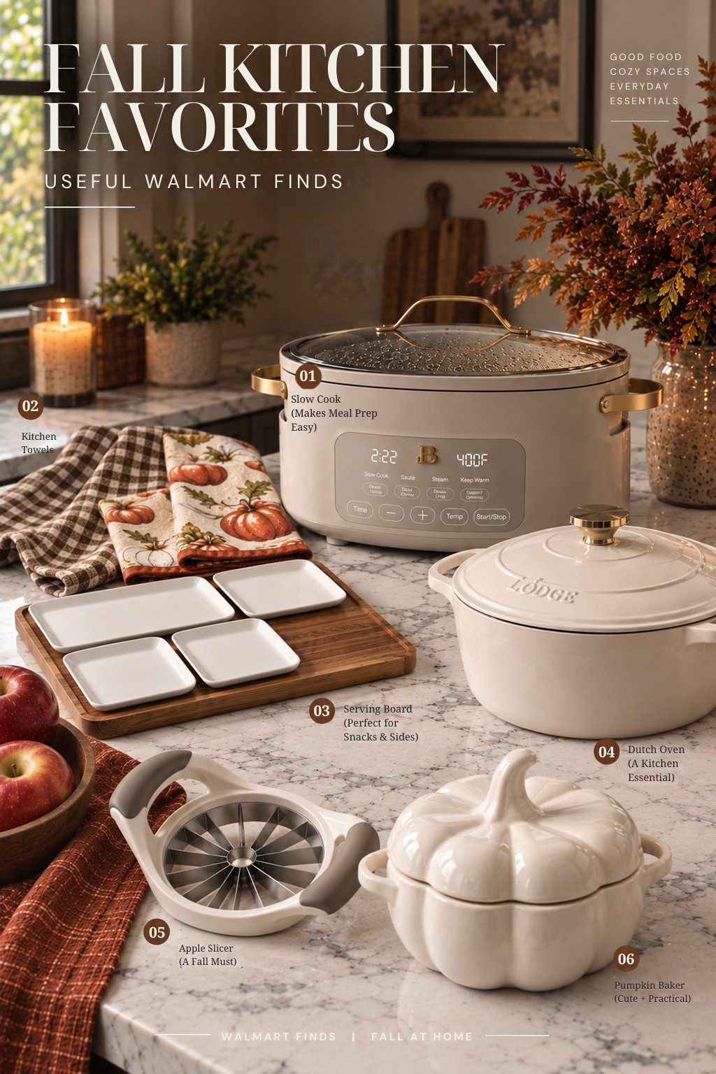 Fall kitchen finds—but make them useful. I pulled together warm, elevated Walmart finds for cozy meals, apple recipes, football weekends and fall hosting. Everything earns its place in the kitchen long after the pumpkins come down. 

 #LTKSeasonal #LTKU #LTKHome