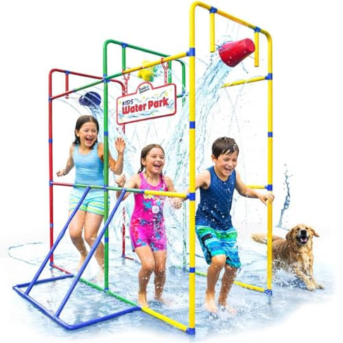 Backyard Waterpark with Splash Wheel, Dump Buckets for Kids Outdoor Water Play | Amazon (US)