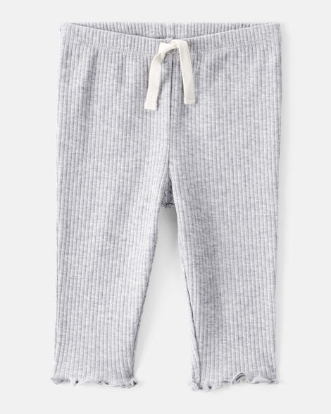 Baby Girl Knit Pull-On Pants - Grey | Carter's Inc