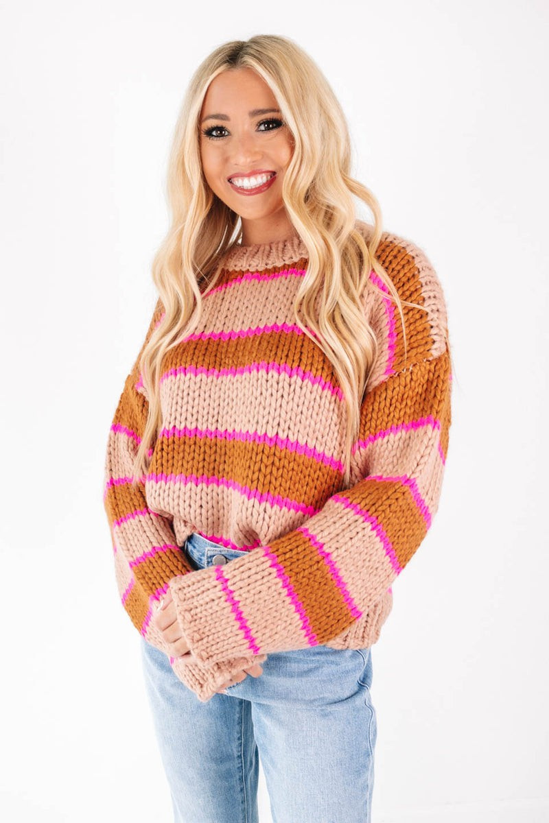 Show Your Stripes Sweater - Brown | The Impeccable Pig