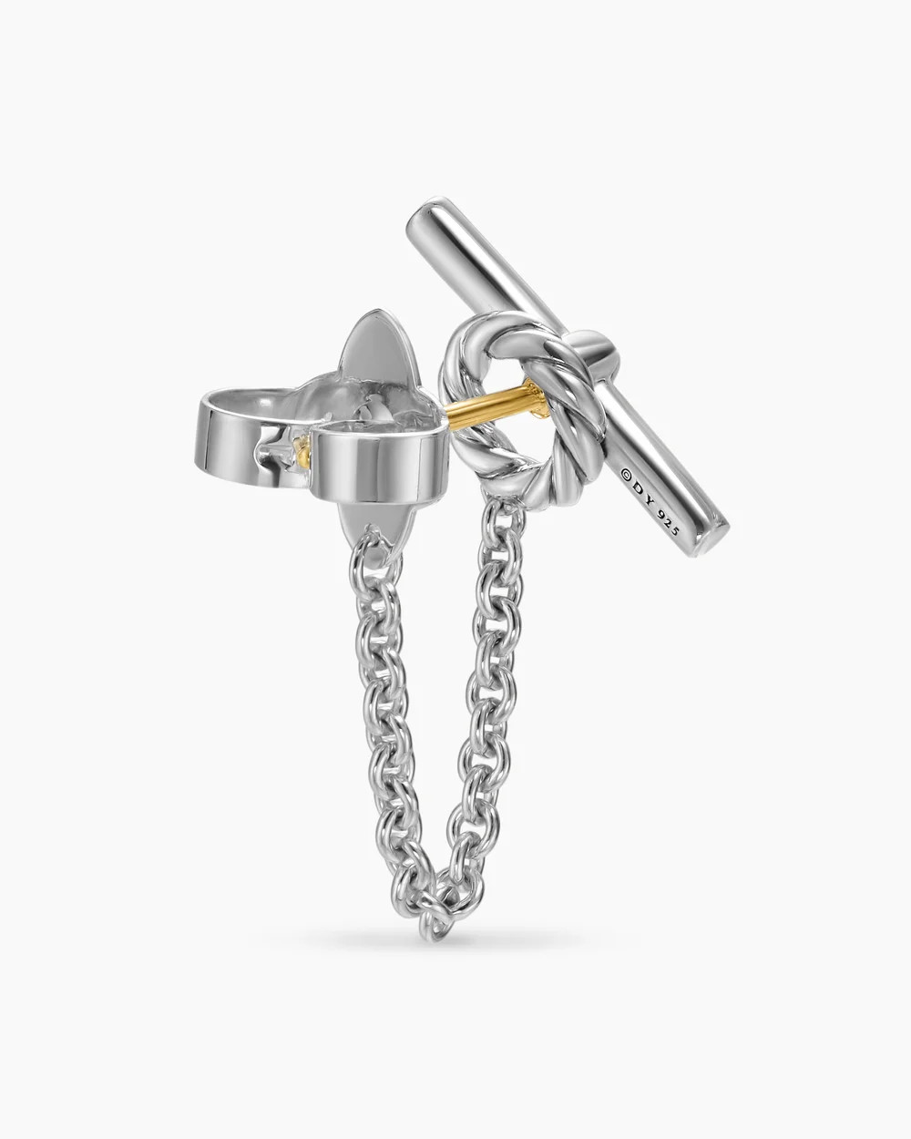 David Yurman | DY Mercer\u00ae Petite Toggle Chain Stud Earrings in Sterling Silver with Diamonds... | David Yurman