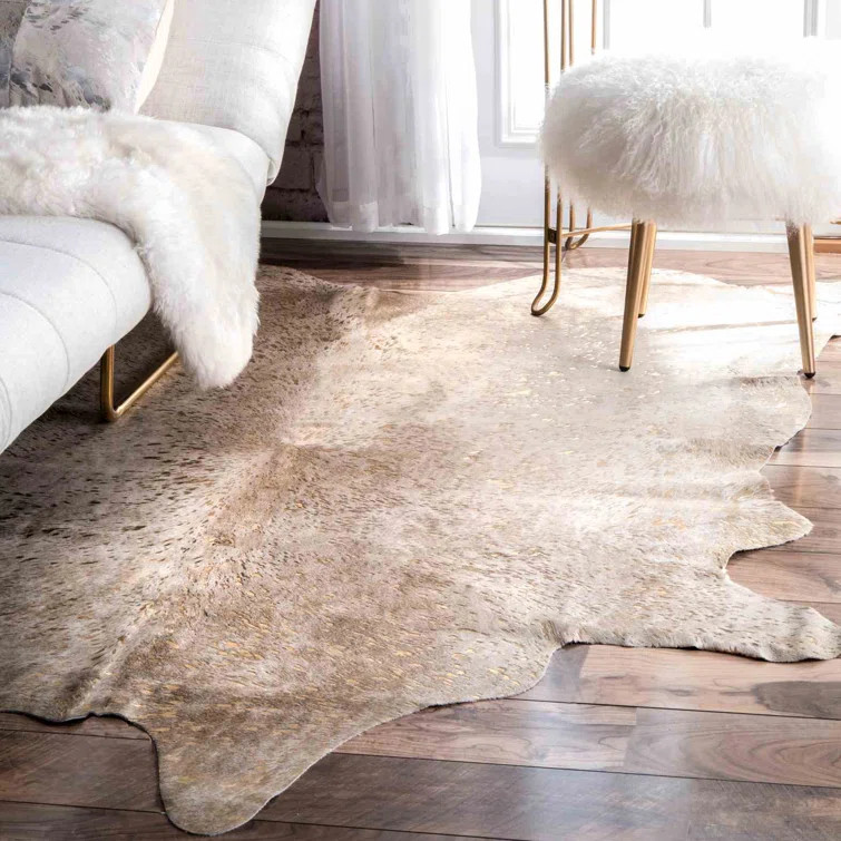 Dikran Handmade Cowhide Gold Rug | Wayfair North America
