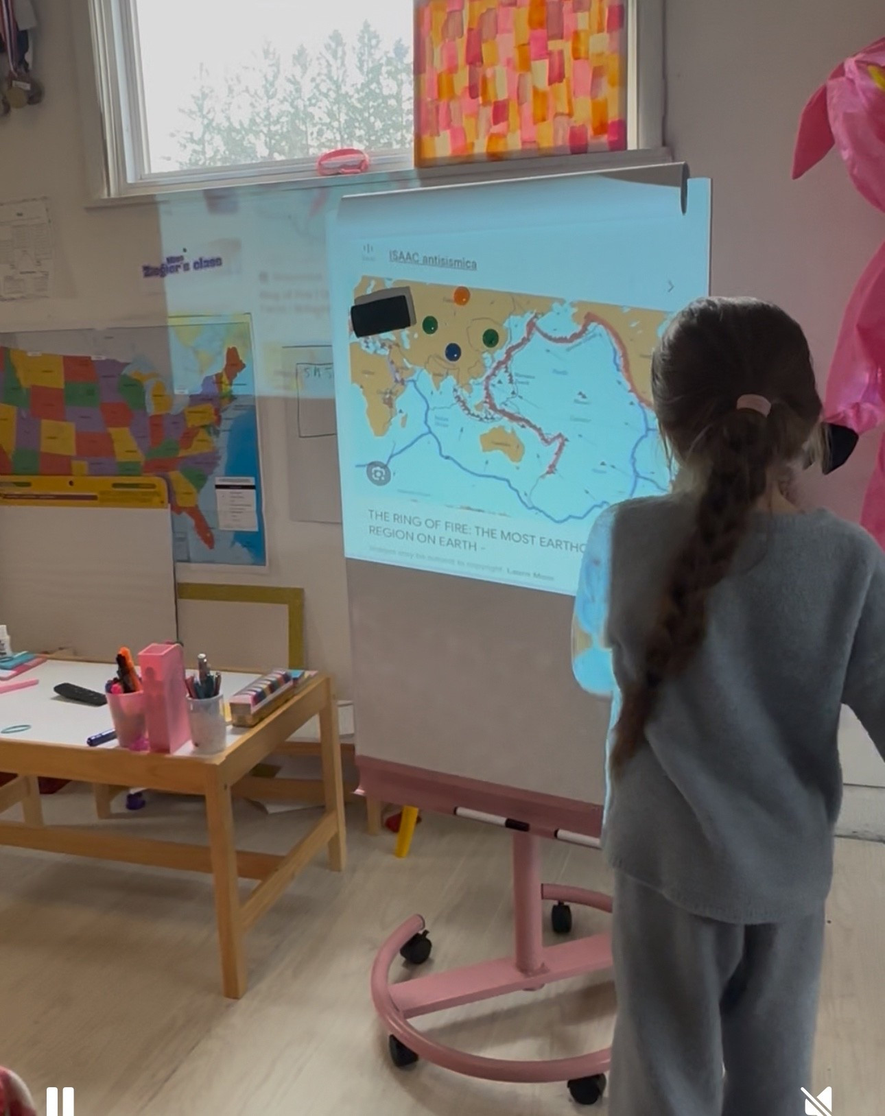 My 9 year old wanted a teacher smart board for Christmas- and that wasn’t happening lol- here is her makeshift smart board and everything we needed to make it! 