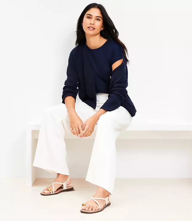 Pintucked Pull On Wide Leg Pants | LOFT
