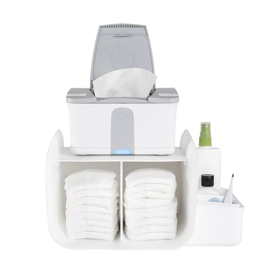 Ubbi Diaper Caddy Organizer, Stores Baby Diapers, Wipes & Baby Accessories, White | Amazon (US)