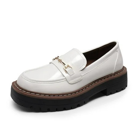 DREAM PAIRS Women s Platform Chunky Heel Slip-On Loafers Business Casual Dress Shoes | Walmart (US)