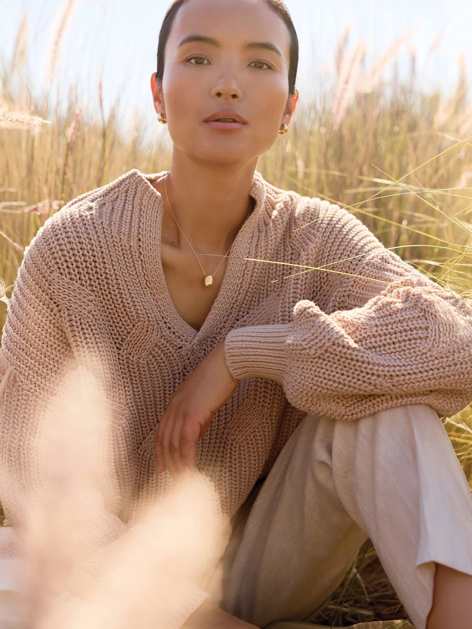 Women's Grayson Cable Pullover in Buff | Brochu Walker | Brochu Walker