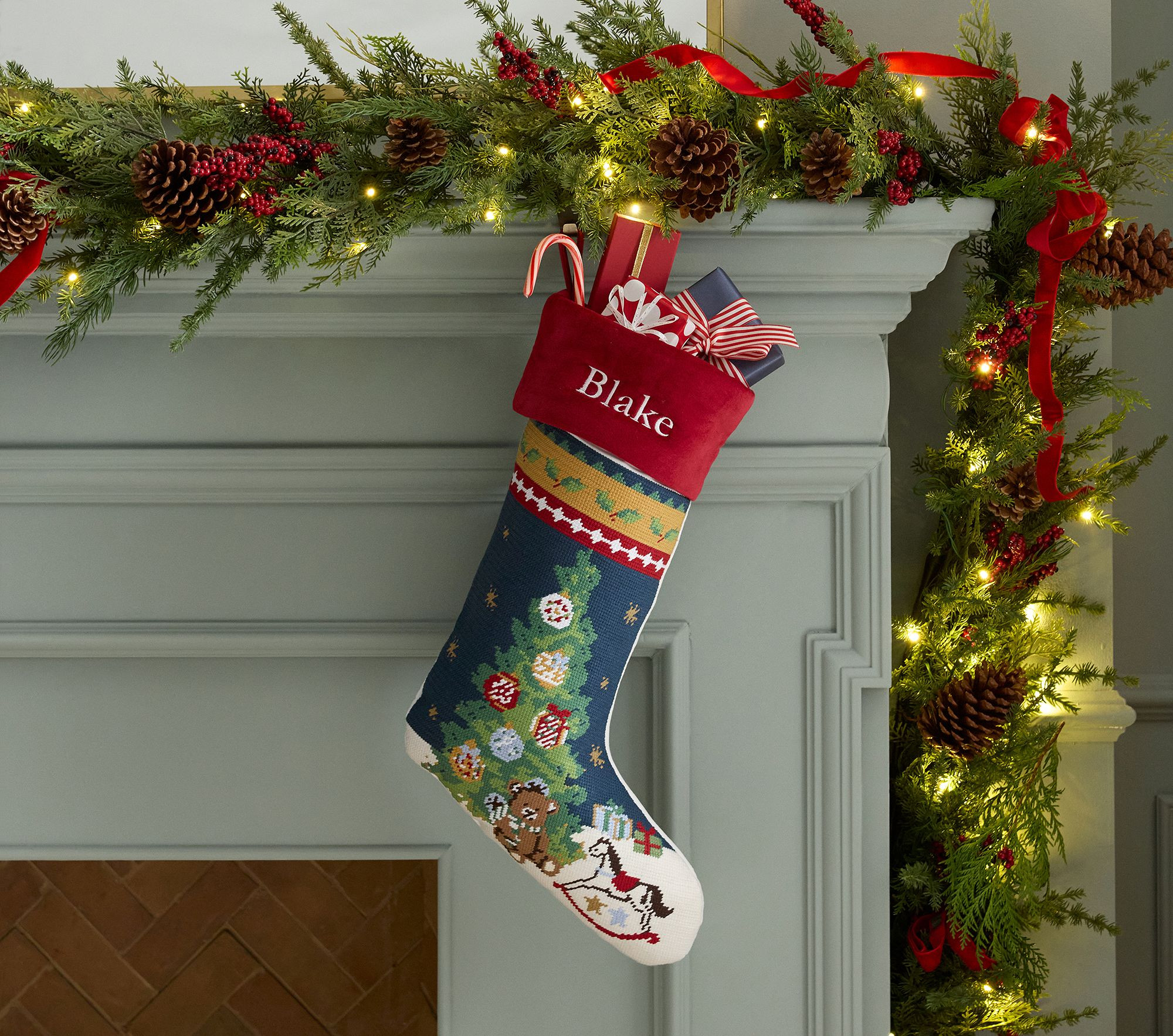Needlepoint Christmas Stocking Collection | Pottery Barn Kids