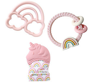 Itzy Ritzy Rainbow and Unicorn Teething Baby Bu ndle | QVC