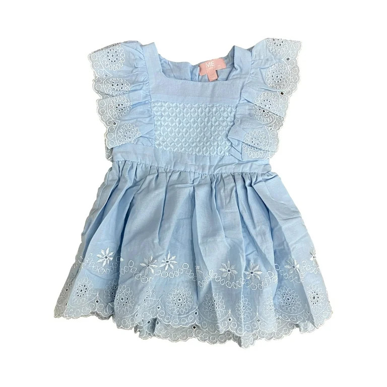 Infant & Toddler Girls Light Blue Sleeveless Cotton A-Line Baby Dress 18 Months | Walmart (US)