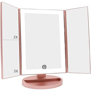 CZW Tri-Fold Lighted Vanity Makeup Mirror with 36 LED Lights, Touch Screen and 3X/2X/1X Magnifica... | Amazon (US)