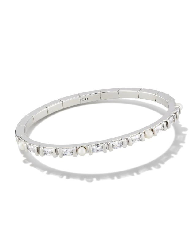 Gracie Silver Bangle Bracelet in White Mix | Kendra Scott | Kendra Scott