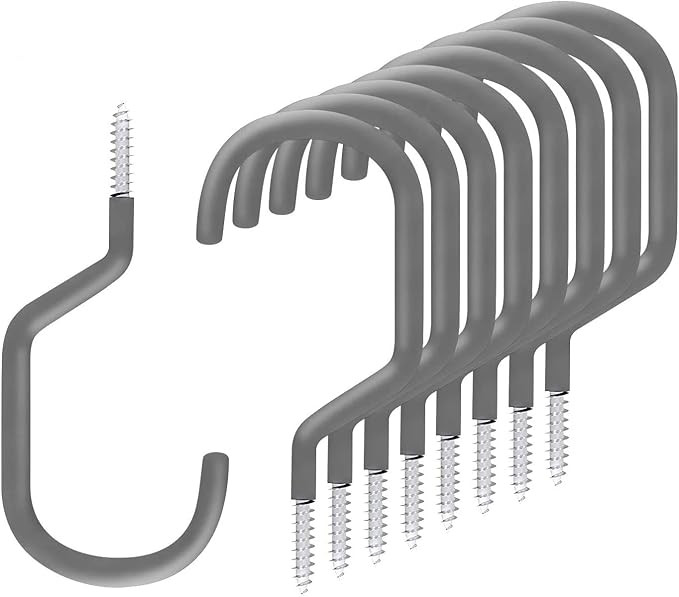 SMARTOLOGY 8 Pack Bike Hanger Storage Hook Rack, Heavy Duty Large Screw in Hooks for Garage Wall ... | Amazon (US)