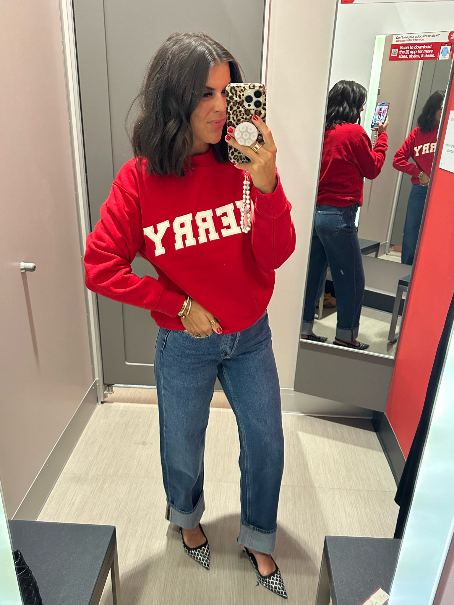 Merry Sweatshirt finally online and on sale for $14! I’m in size small. Target jeans on sale too! My true size 2 
Heels fit tts and also on sale!  

#LTKSaleAlert #LTKStyleTip #LTKFindsUnder100