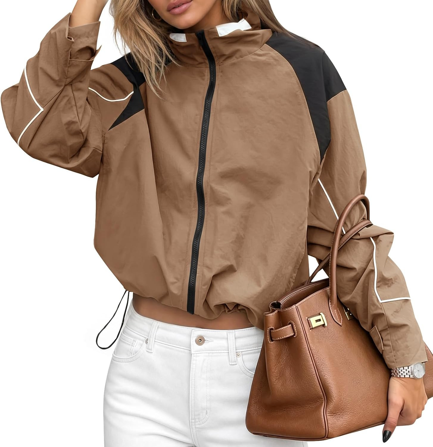 Womens Windbreaker Jackets Casual Lightweight Athletic Fall Jacket | Amazon (US)