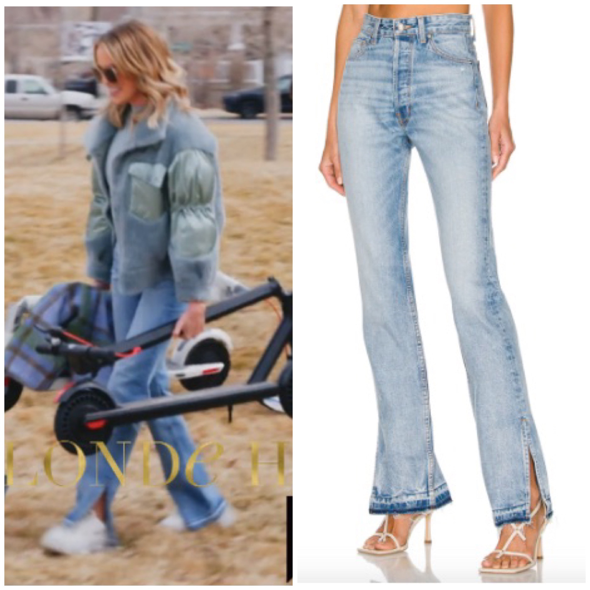 Get details on Whitney Rose’s Slit Hem Jeans and Jacket 