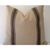 Grain Sack Pillow Cover Black Farmhouse Pillow Cover Black and Tan Pillow Cover 0 | Etsy (US)