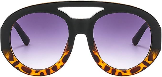Vintage Double Beam Round Oversized Sunglasses For Women Fashion Gradient Sun Glasses Female Sexy... | Amazon (US)