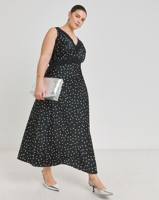 Spot Print Lace Trim Slip Dress | Simply Be (UK)