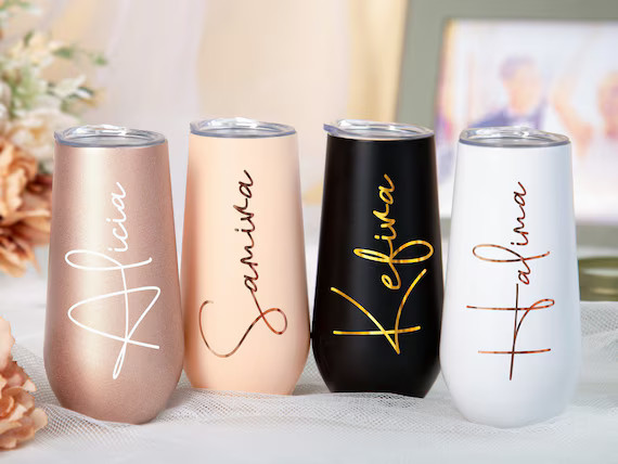 Champagne tumbler Personalized,Champagne Flutes tumbler,Bridesmaid tumbler,Insulated tumbler,Bach... | Etsy (US)
