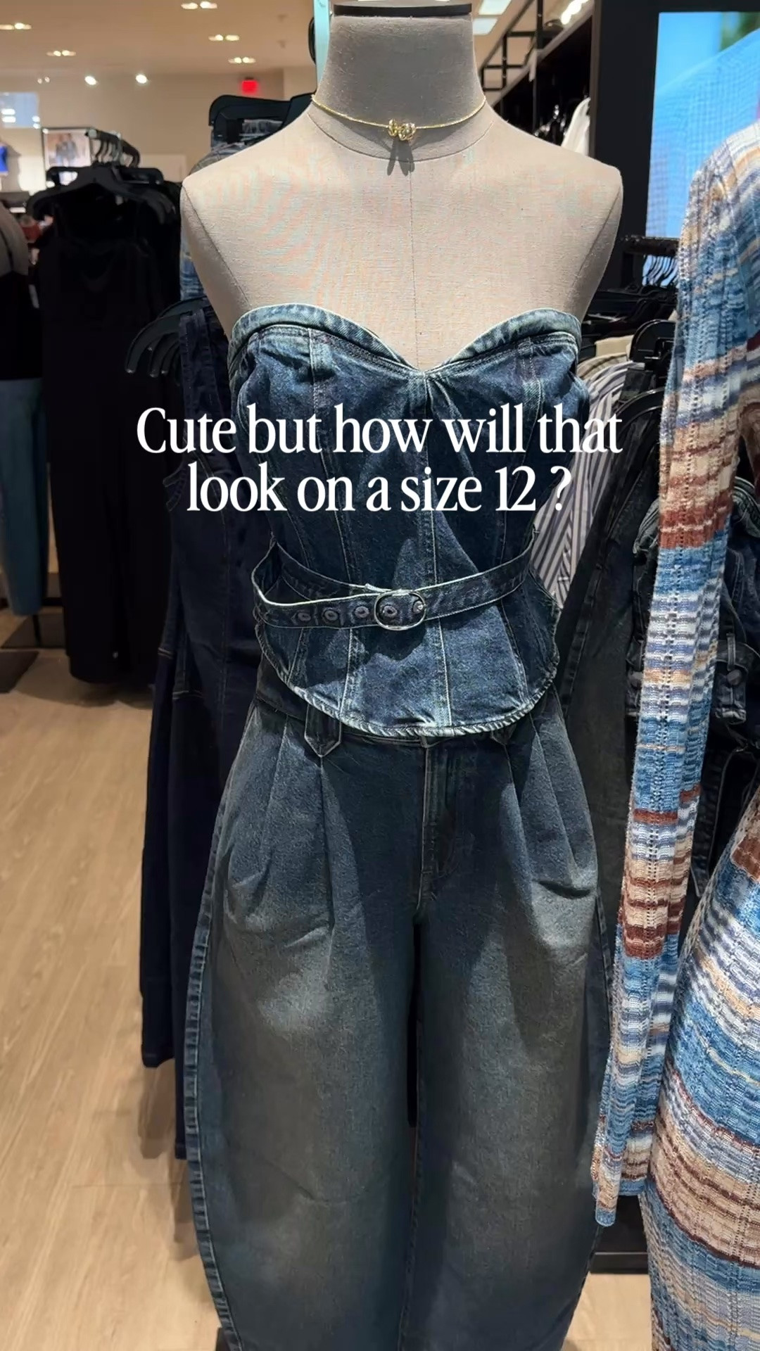 Fits like a glove ! So freaking cute ! 
Jeans size 12 
Top size L