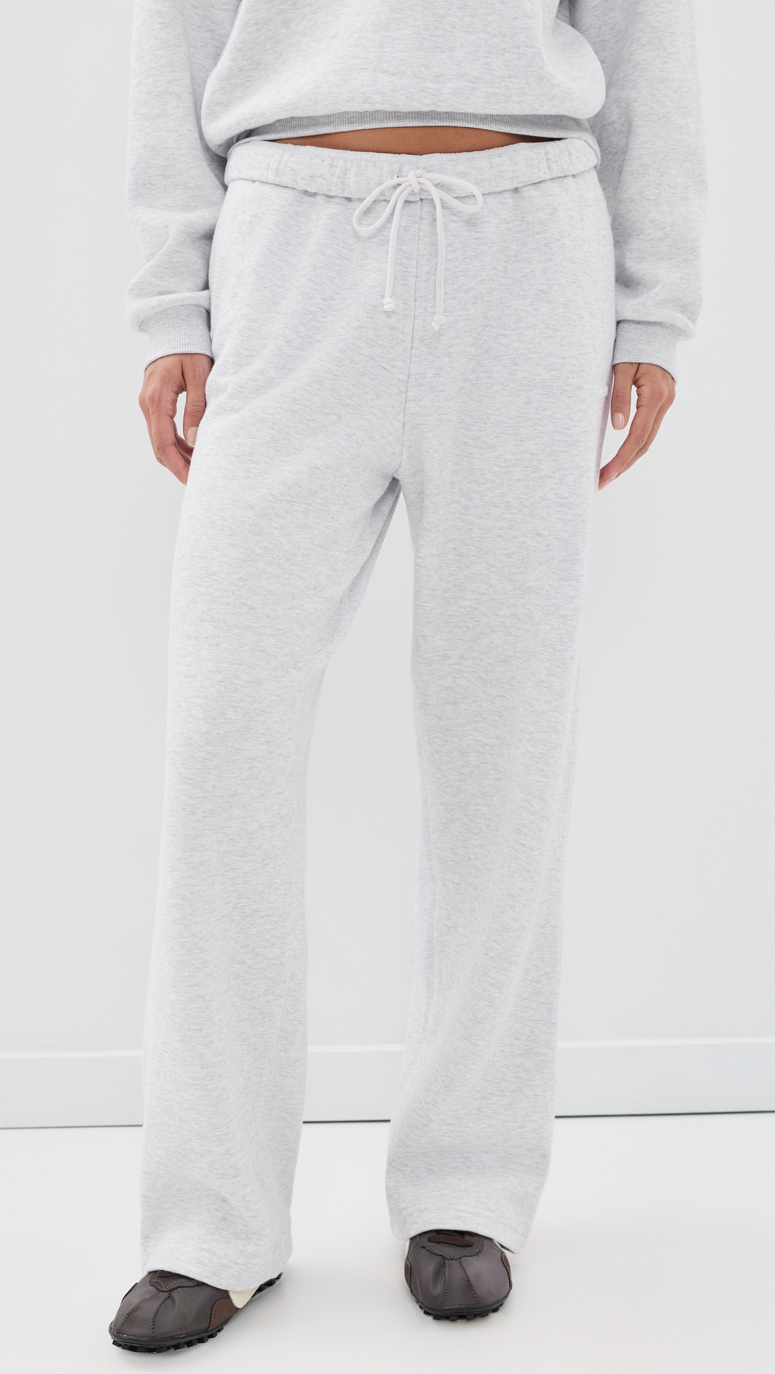 SKIMS Classic Straight Leg Pants Light Heather Grey L | Shopbop