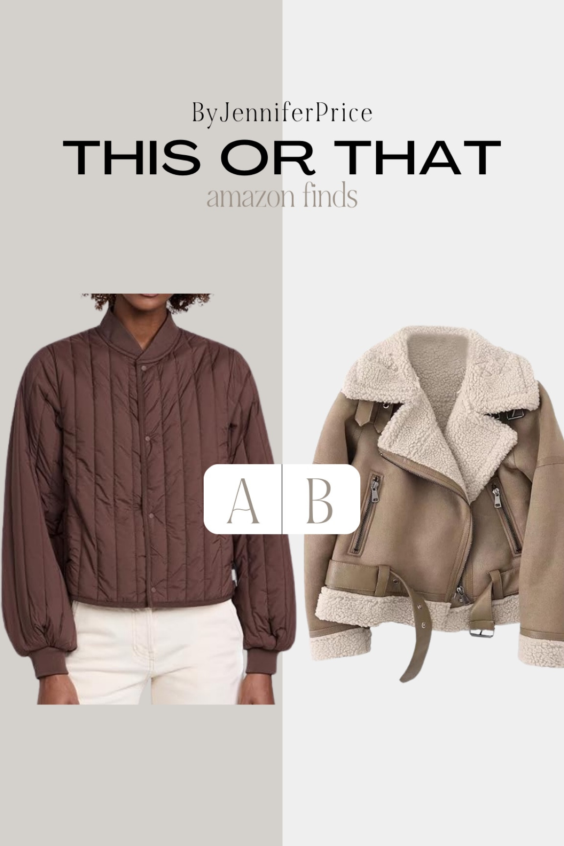 This or that: AMAZON FINDS

Casual outfit, outfit ideas, elegant style, minimal style, fashion inspo, neutral style, Amazon fashion, Amazon finds, ootd, basics, street style, neutral outfits, fall outfit, fall style, fall fashion, styling ideas, what to wear, chic style, outfit inspo, simple outfits, coat, jacket

#LTKStyleTip #LTKSeasonal #LTKFindsUnder50
