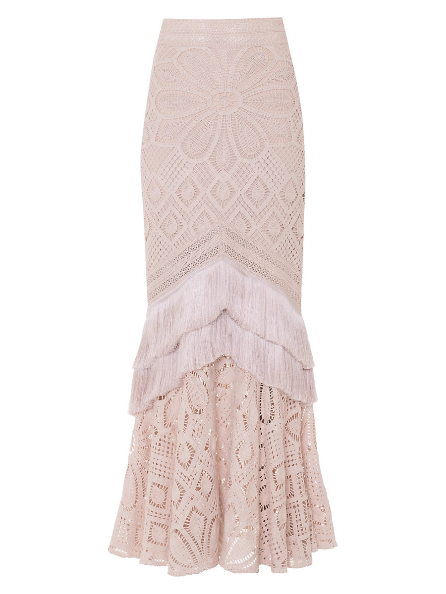Women's Crochet Cotton Tulle Maxi Skirt - Beige - Size XS | Saks Fifth Avenue