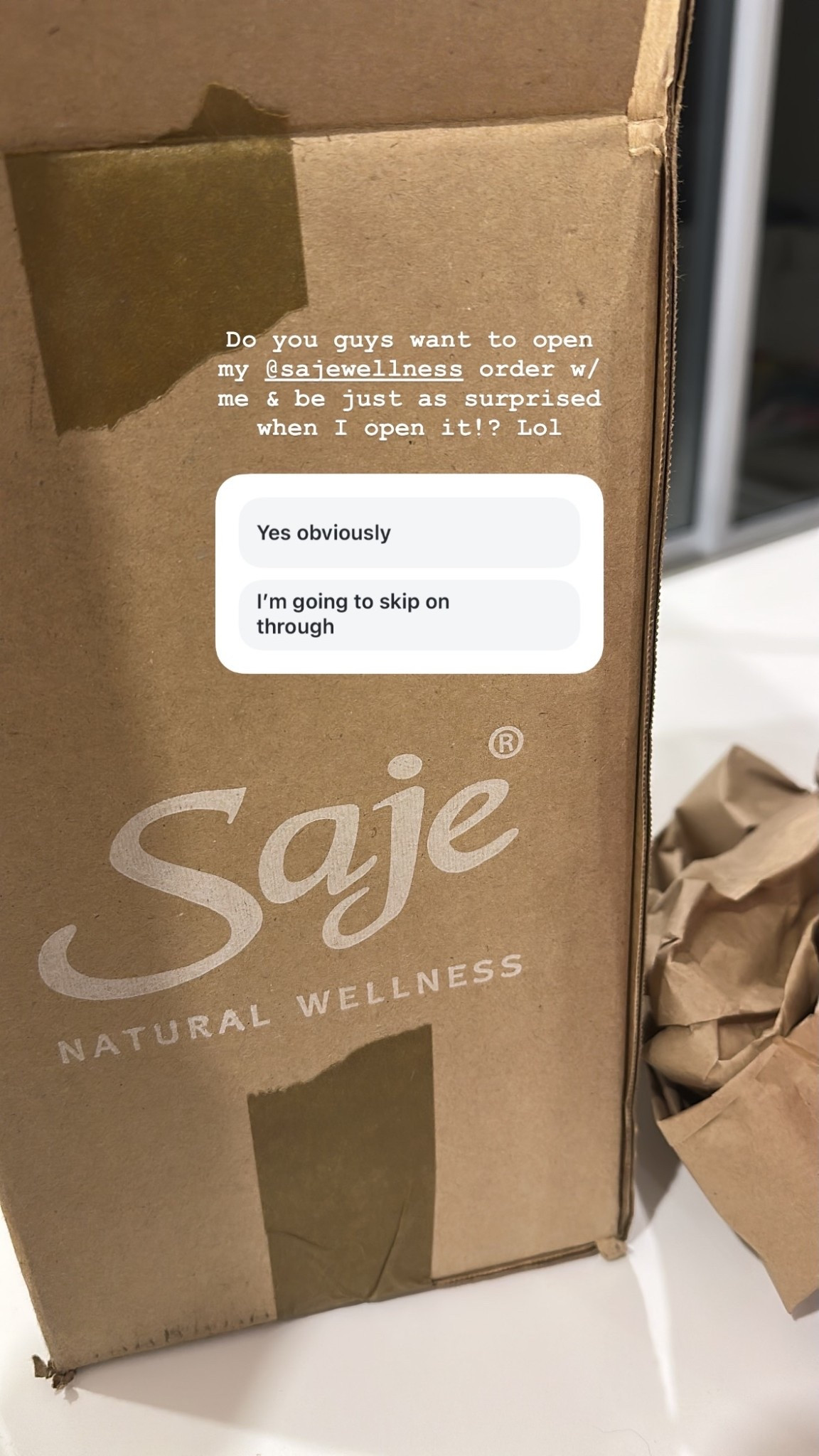 Do you guys want to open my @sajewellness order w/ me & be just as surprised when I open it!? Lol