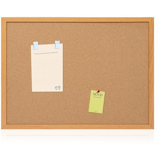 Board2by Cork Board Bulletin Board 20" x 30", Wood Framed Corkboards for Wall Decor, Hanging Office Message Board, Large Wall Mounted Notice Pin Board with 15 Push Pins for School, Home & Office | Amazon (US)