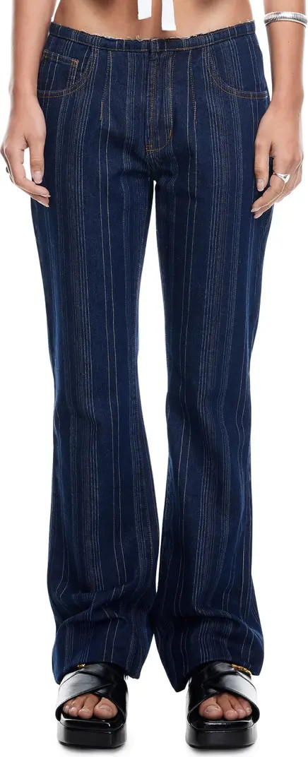 LIONESS Charismatic Dipped Low Rise Flare Jeans | Nordstrom | Nordstrom