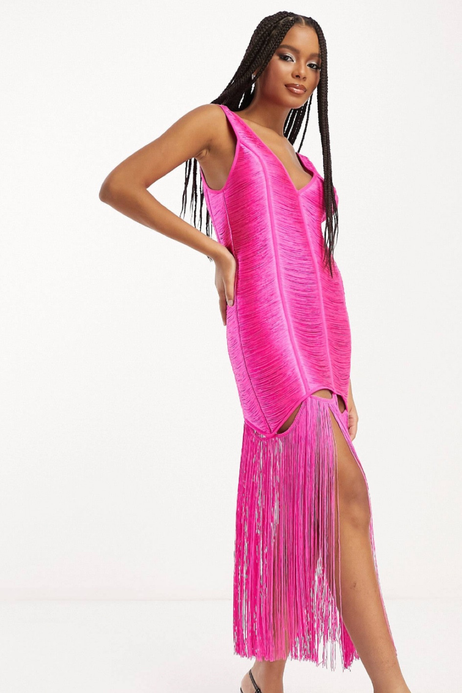Hot pink dress with fringe, Eras tour outfit, Barbiecore, ASOS 

#LTKstyletip #LTKSeasonal #LTKFind