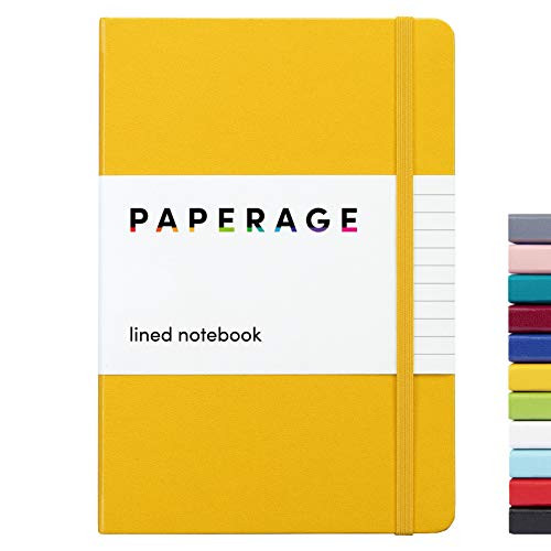PAPERAGE Lined Journal Notebook, (Yellow), 160 Pages, Medium 5.7 inches x 8 inches - 100 GSM Thic... | Amazon (US)