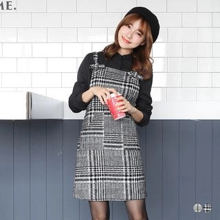 Plaid Pinafore Dress | YesStyle Global