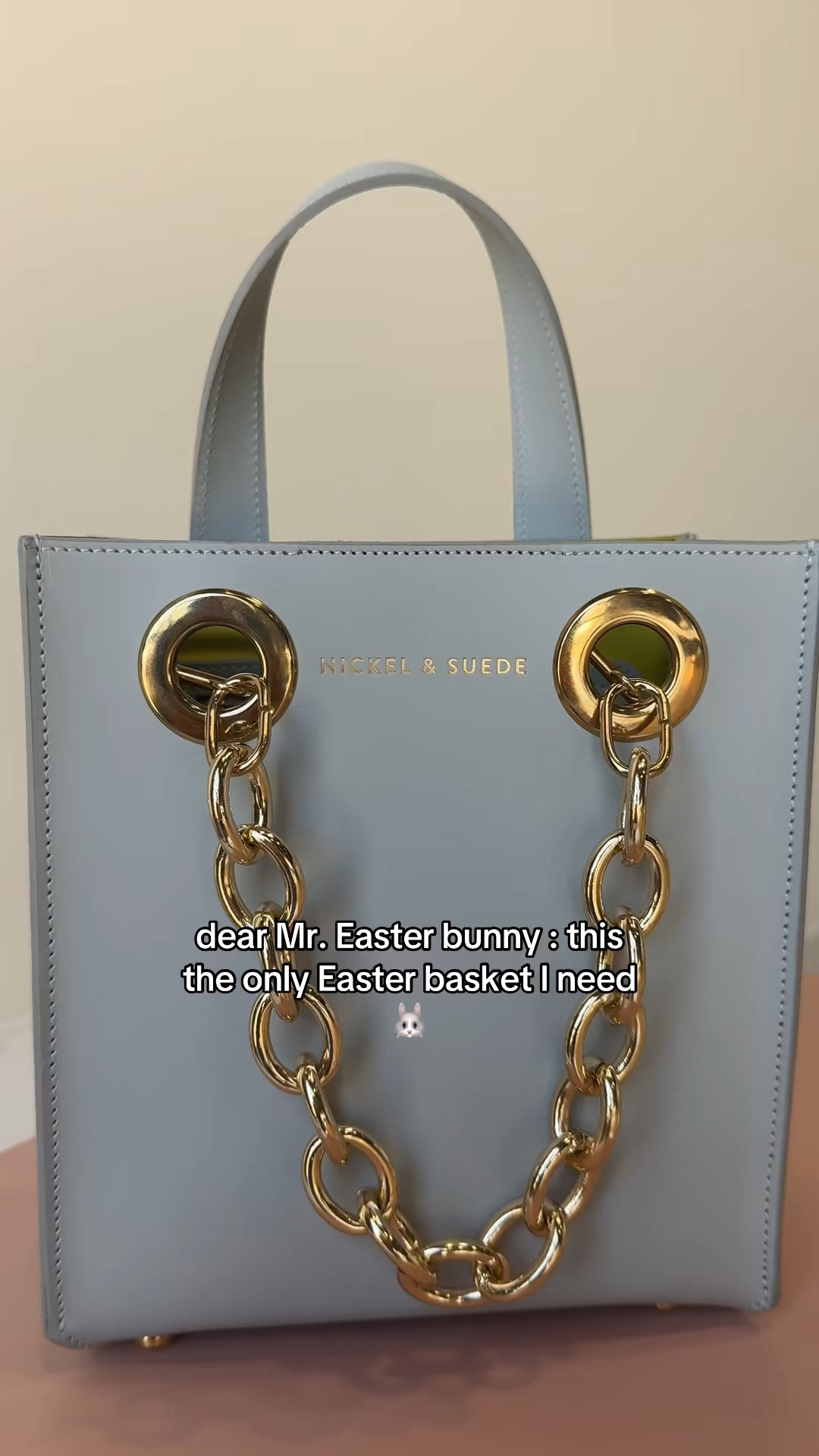 The coolest Italian leather bag/ comes in pink or blue/gray.