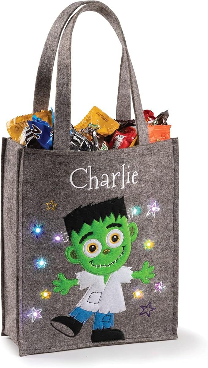 Personalized Planet LED Light Up Halloween Trick or Treat Bag | Custom Name on Illuminating Candy... | Amazon (US)