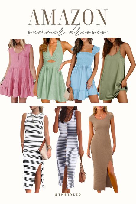 @amazon summer dresses 👗 // affordable dresses, mini dress, maxi dress, fitted dress, ribbed knit dress, halter dress, sleeveless dress, sun dresses, amazon fashion

#LTKfindsunder50 #LTKstyletip