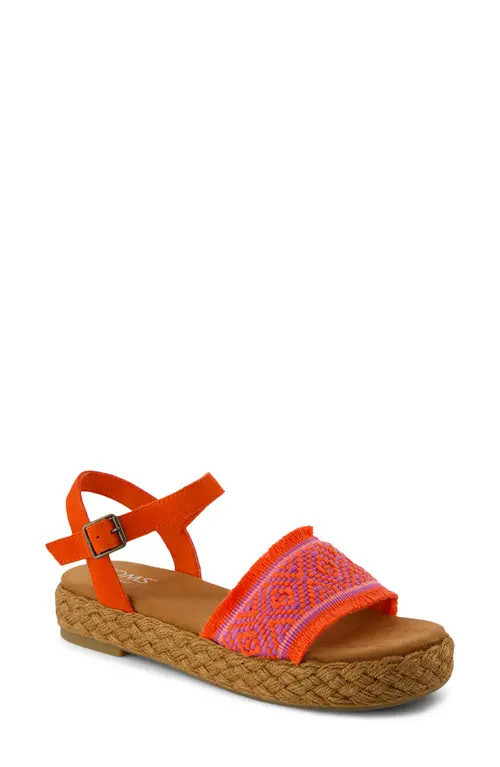TOMS Abby Flatform Espadrille Sandal in Red at Nordstrom, Size 8.5 | Nordstrom