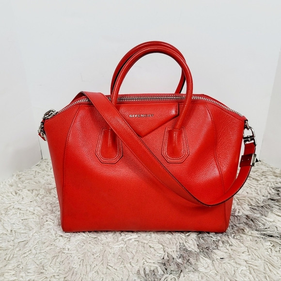 Givenchy Antigona medium red leather satchel bag | Poshmark