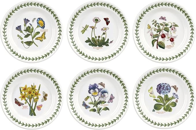 Portmeirion Botanic Garden Side Plate | Set of 6 Appetizer Plates | Assorted Floral Motifs | Dish... | Amazon (US)