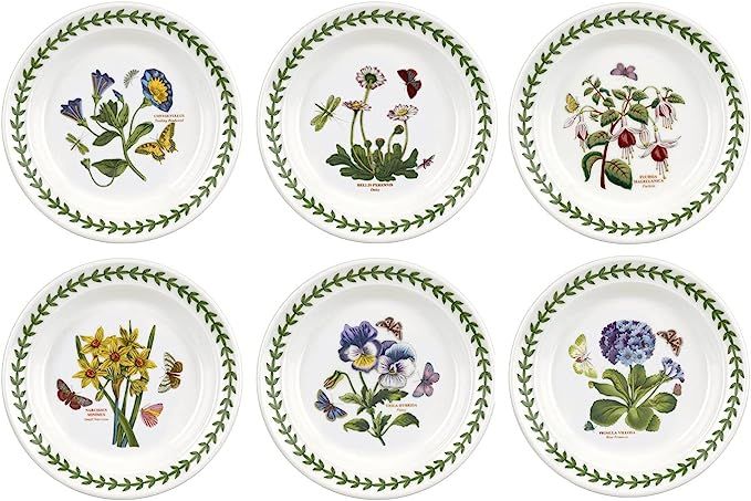 Portmeirion Botanic Garden Side Plate | Set of 6 Appetizer Plates | Assorted Floral Motifs | Dish... | Amazon (US)