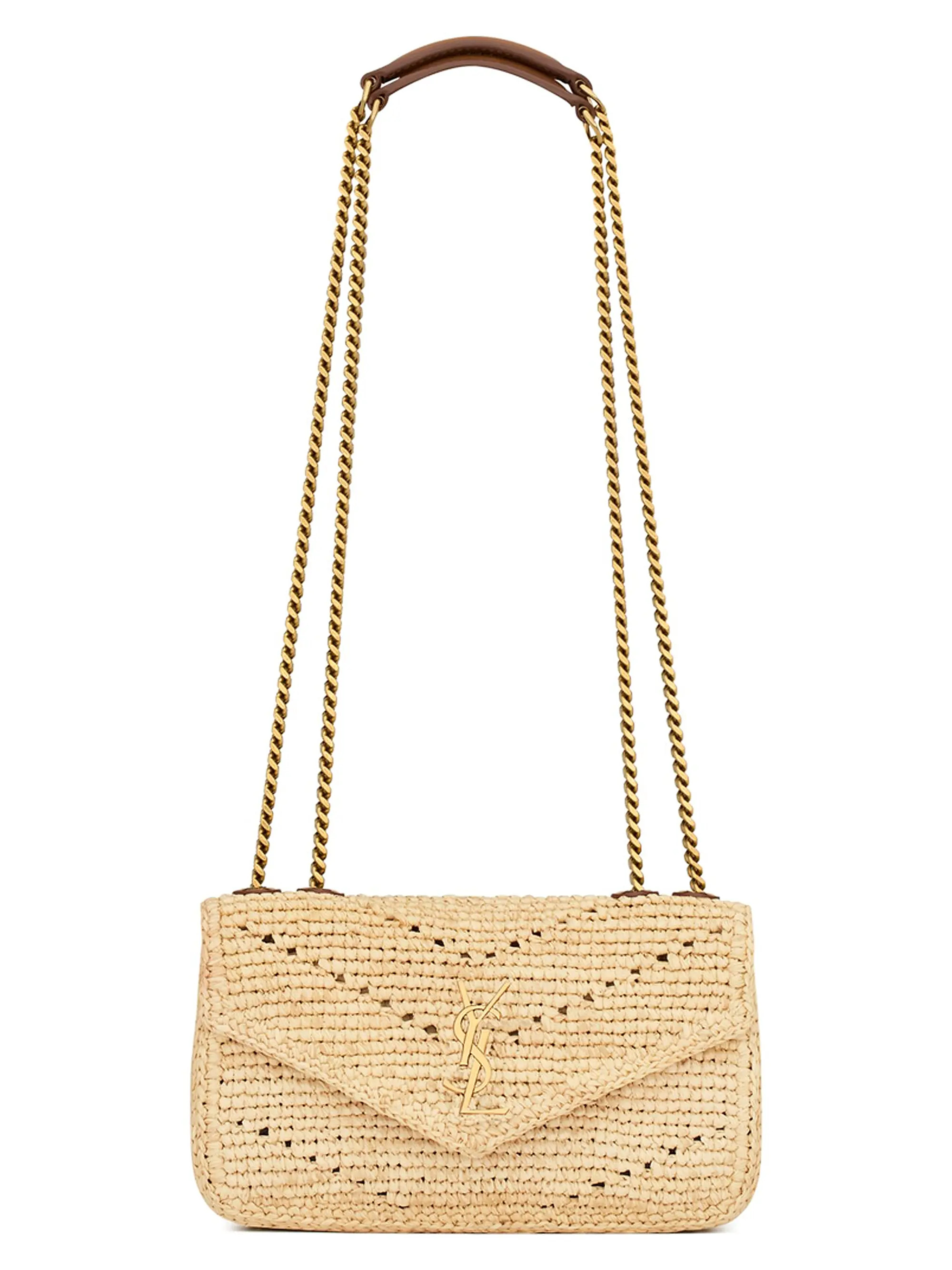 Saint Laurent Loulou Mini Shoulder Bag in Raffia | Saks Fifth Avenue | Saks Fifth Avenue
