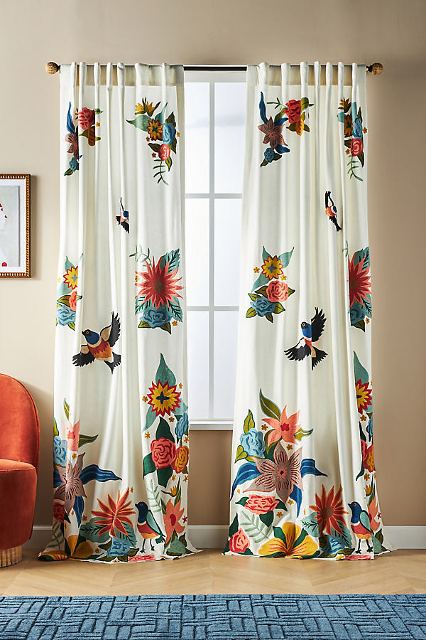 Soaring Starlings Curtain By Rebecca Rebouche in Assorted Size 108 | Anthropologie (US)